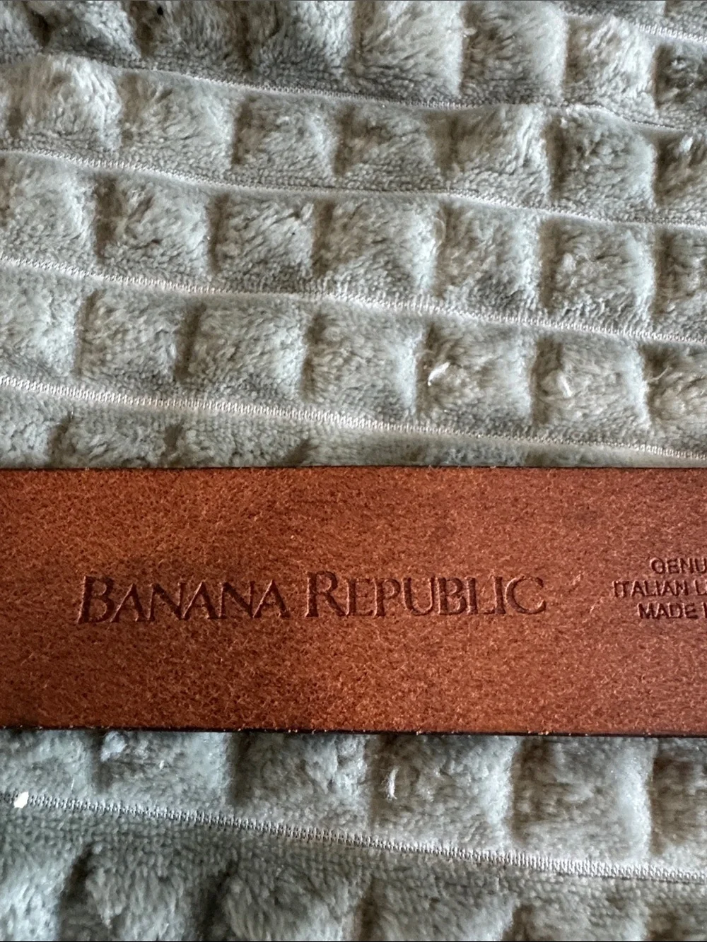 Banana Republic Brown Leather Belt with Decorative Black Floral Buckle